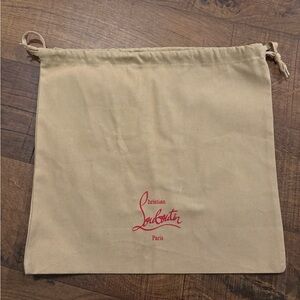 Christian Louboutin Beige Dust Bag with Red Logo